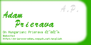 adam prierava business card